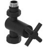 Каталог полотенцесушителей Вентиль Сунержа прямой крест (G 1/2" НР х G 3/4" НГ) (Тёмный титан муар)