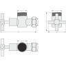 Каталог полотенцесушителей Вентиль Сунержа угловой крест (G 1" НР х G 3/4" НГ) (Сатин)
