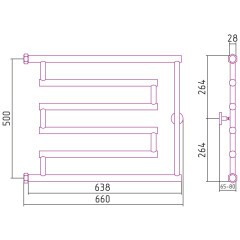Сунержа High-Tech model "L+" 500х650 (Золото)