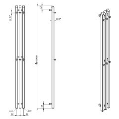 Водяной полотенцесушитель Grota Corsa 130x1500 с крючками (белый)