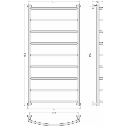 Каталог полотенцесушителей Сунержа Галант PRO 1200х600 (Состаренная латунь)